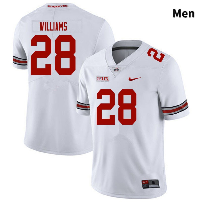 Ohio State Buckeyes Miyan Williams Men's #28 White Authentic Stitched College Football Jersey